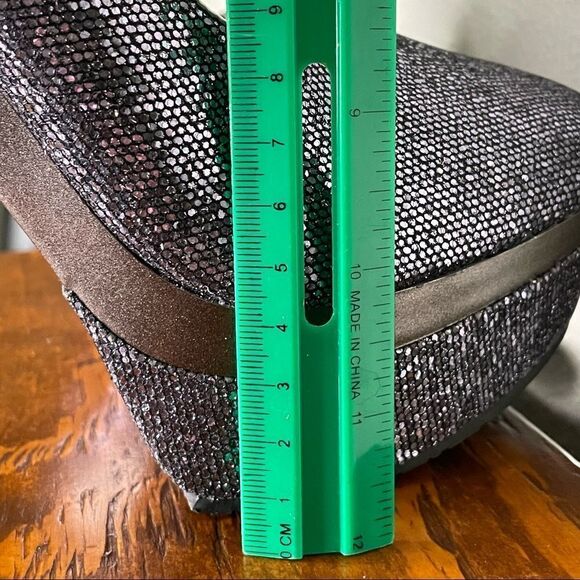 Promise Stiletto Platform Glitter Sparkly Steel Gray / Pewter High Heels Size 9 - Picture 14 of 15